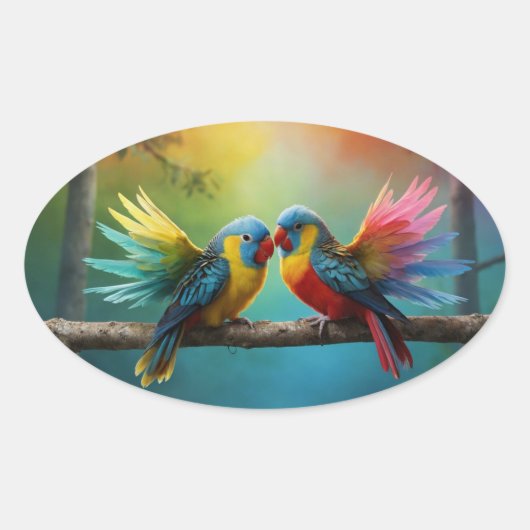 Vogelaufkleber Ovaler Aufkleber (Vorderseite)