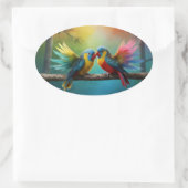 Vogelaufkleber Ovaler Aufkleber (Tasche)