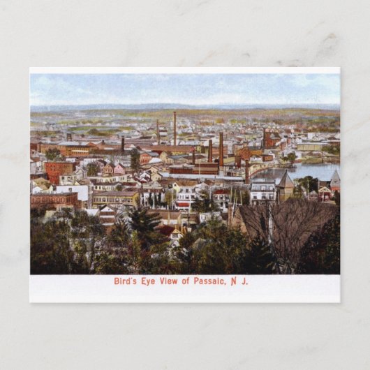 Vogelauge, Passaic, NJ 1906 Vintag Postkarte (Vorderseite)