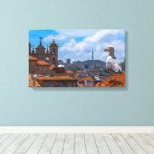 Vogelaugen-Blickrouten von Portugal Leinwanddruck (Insitu (Holzboden))