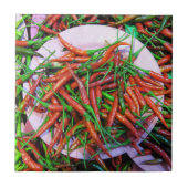 Vogelaugen-Chili-Paprikaschoten Fliese (Vorderseite)