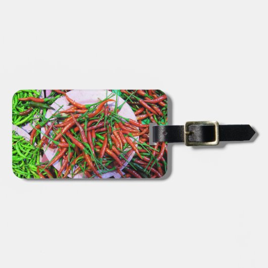 Vogelaugen-Chili-Paprikaschoten Gepäckanhänger (Vorderseite horizontal)
