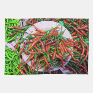 Vogelaugen-Chili-Paprikaschoten Geschirrtuch