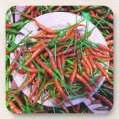 Vogelaugen-Chili-Paprikaschoten Getränkeuntersetzer (Vorderseite)