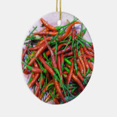 Vogelaugen-Chili-Paprikaschoten Keramik Ornament (Rechts)