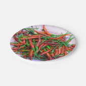 Vogelaugen-Chili-Paprikaschoten Pappteller (Schrägansicht)