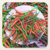 Vogelaugen-Chili-Paprikaschoten Rechteckiger Pappuntersetzer (Vorderseite)