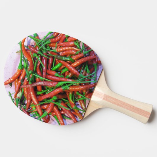 Vogelaugen-Chili-Paprikaschoten Tischtennis Schläger (Seitenansicht)