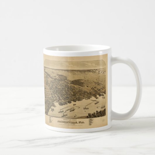 Vogelaugenansicht von Jacksonville Florida (1876) Kaffeetasse (Rechts)
