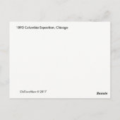 Vogelaugenblick der Columbia-Exposition von 1893 Postkarte (Rückseite)