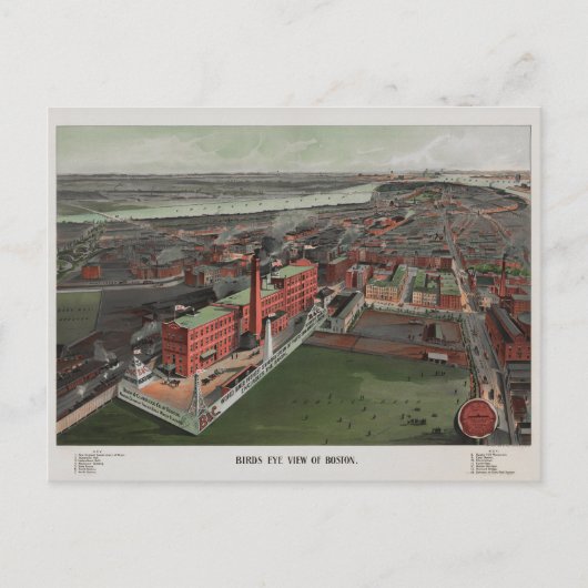 Vogelaugenblick in Boston Postkarte (Vorderseite)