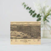 Vogelaugenblick in Seattle, Washington (1884) Postkarte (Stehend Vorderseite)
