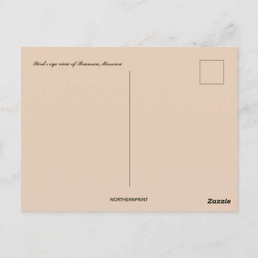 Vogelaugenblick von Branson Missouri Postkarte (Rückseite)