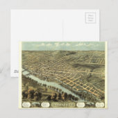 Vogelaugenblick von Lafayette, Indiana (1868) Postkarte (Vorne/Hinten)