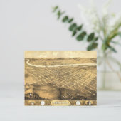 Vogelaugenblick von Lawrence, Kansas (1869) Postkarte (Stehend Vorderseite)