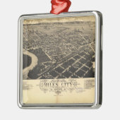 Vogelaugenblick von Miles City, Montana (1883) Ornament Aus Metall (Links)