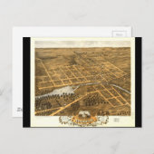 Vogelaugenblick von Naperville Illinois (1869) Postkarte (Vorne/Hinten)