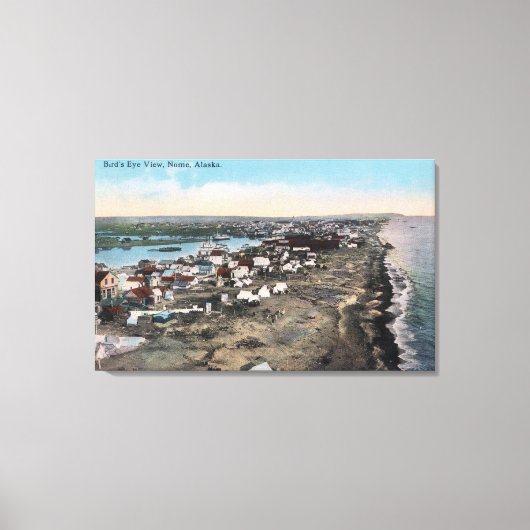 Vogelaugenblick von TownNome, AK Leinwanddruck (Vorderseite)