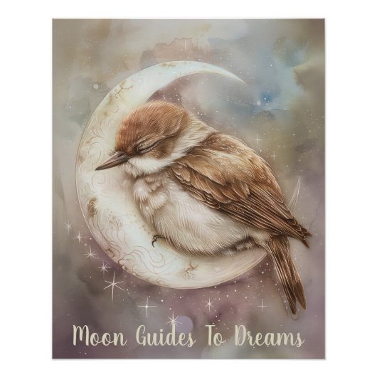 Vogelbaby auf dem Mond Poster (Vorderseite)