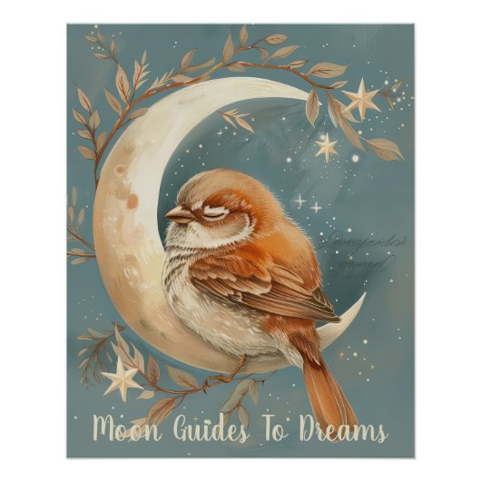 Vogelbaby auf dem Mond Poster (Vorderseite)
