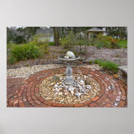 Vogelbad im Orman House, Apalachicola, Florid Poster