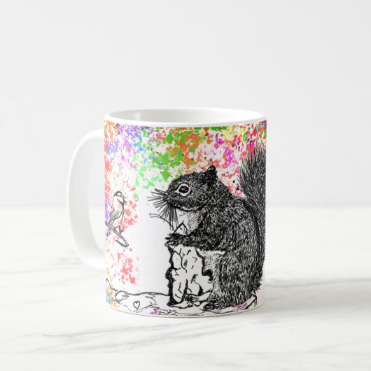 Vogelbein und Eichhörnchen Kaffeetasse (Vorderseite Links)