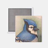 Vogelbeobachter auf Bluejay Kühlschrankmagnet Magn (Vorderseite/Rückseite)