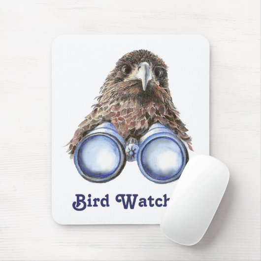 Vogelbeobachter beobachten Sie die Aquarellfärbung Mousepad (Mit Mouse)