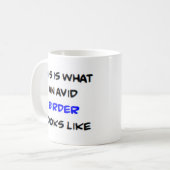 Vogelbeobachter, eifrig kaffeetasse (Vorderseite Links)