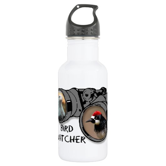 Vogelbeobachter-Entwurf w/Eagle u. Specht Edelstahlflasche (Vorderseite)