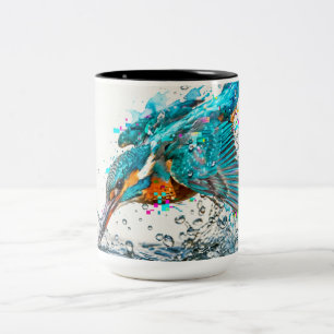 Vogelbeobachter-Geschenk Atemberregalischer Eisvog Zweifarbige Tasse