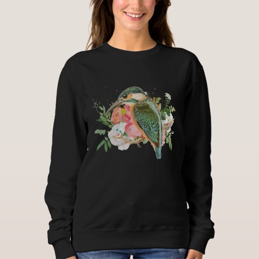 Vogelbeobachter Hummingbird und Blume Sweatshirt (Vorderseite)