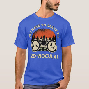 Vogelbeobachter im BirdNocular Retro Bird Watcher T-Shirt