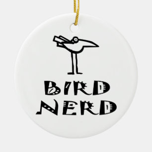 Vogelbeobachter Keramikornament