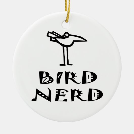 Vogelbeobachter Keramikornament (Vorne)