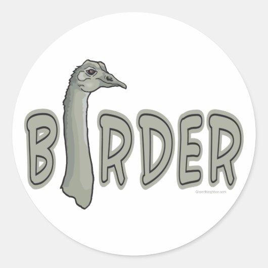 Vogelbeobachter Runder Aufkleber (Vorderseite)