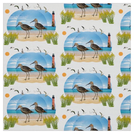 Vogelbeobachter-Sand-Pfeifer Stoff (Muster)