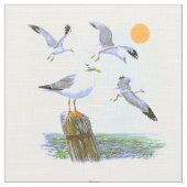 Vogelbeobachter-Seemöven Stoff (Nahaufnahme)