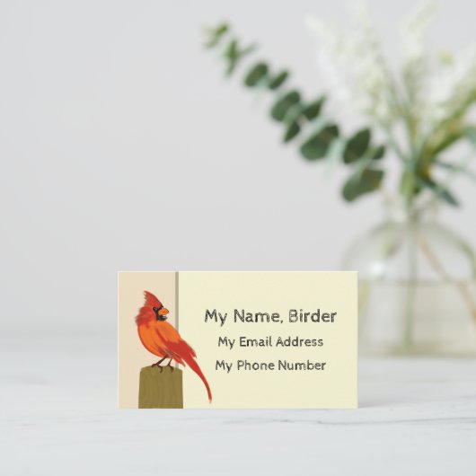 Vogelbeobachter Telefonnummerkarte (Stehend Vorderseite)