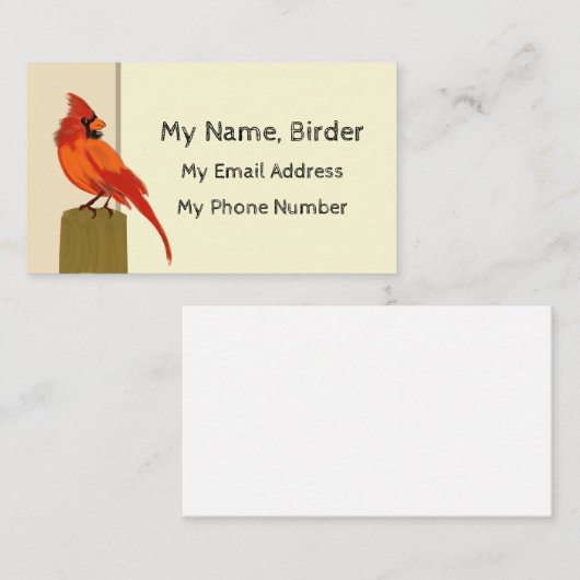 Vogelbeobachter Telefonnummerkarte (Vorne/Hinten)