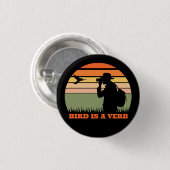 Vogelbeobachter Vogelbeobachtung Bird Retro Sunset Button (Vorne & Hinten)