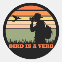 Vogelbeobachter Vogelbeobachtung Bird Retro Sunset