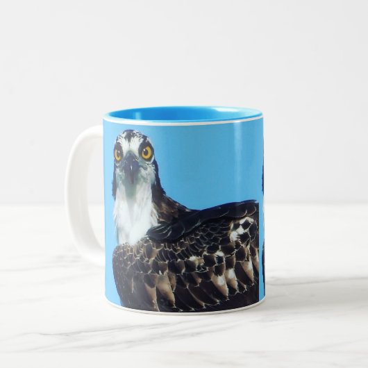 Vogelbeobachters Kaffee Tasse / Cup - Osprey - Bir (Vorderseite Links)