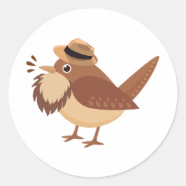 Vogelbeobachtung Bird mit Braunbart-Aufkleber Runder Aufkleber