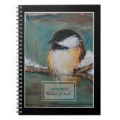 Vogelbeobachtung Bird Watcher mit Chickadee Art Notizblock (Vorderseite)