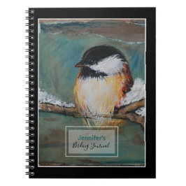 Vogelbeobachtung Bird Watcher mit Chickadee Art Notizblock