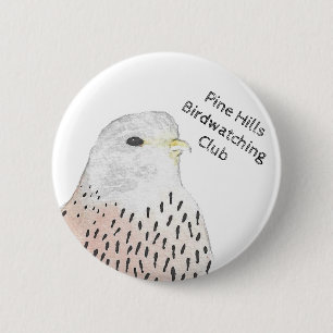 Vogelbeobachtung Club Watercolor Kestrel Button