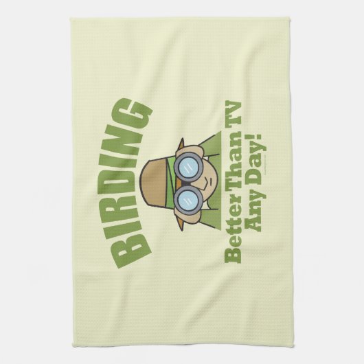 Vogelbeobachtung Geschirrtuch (Vertikal)