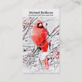 Vogelbeobachtung Kardinal Visitenkarte (Rückseite)