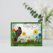 Vogelbeobachtung Postkarte (Stehend Vorderseite)